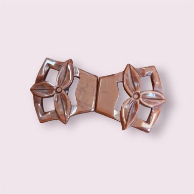 Brown flower early plastic buckle
