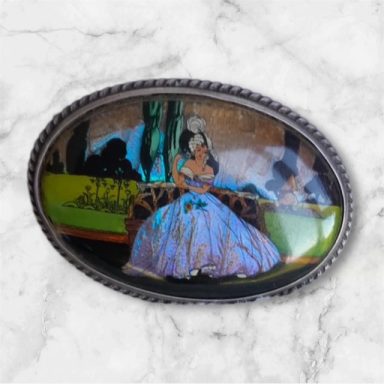Butterfly wing Shipton & sons Birmingham Crinoline lady brooch
