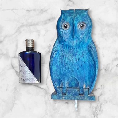 Bourjois An Evening in Paris Blue bakelite owl and perfume bottle
