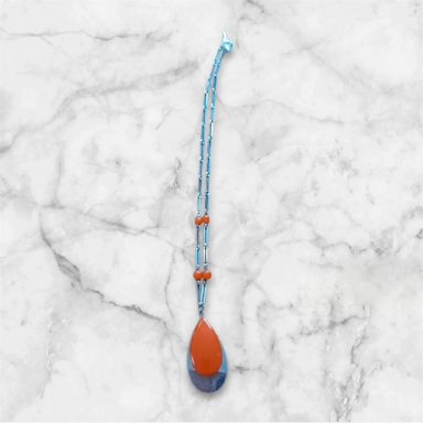 Jakob Bengel Coral teardrop on chrome machined chain
